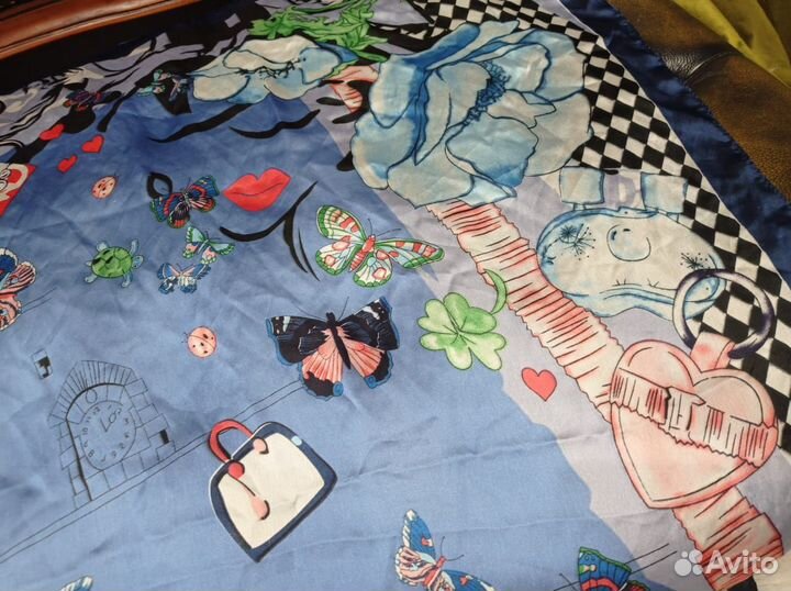 Платок 100см moschino шелк италия