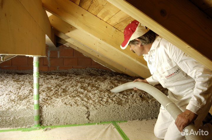 Эковата утепление. Мансарда под ключ. Раевский