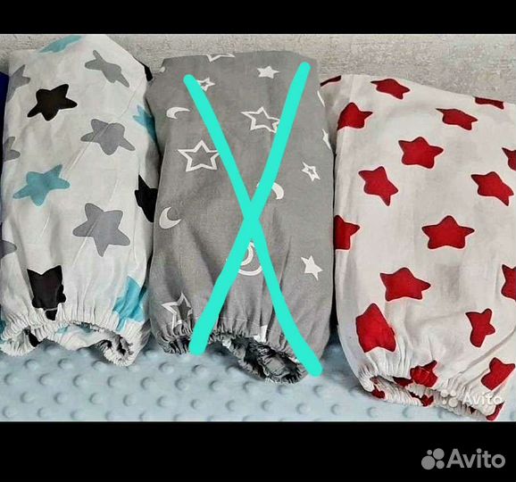 Простынь на резинке в детскую кроватку