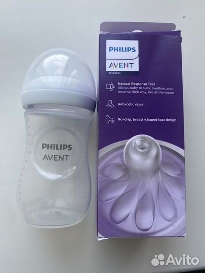 Бутылочки philips avent natural response 1+