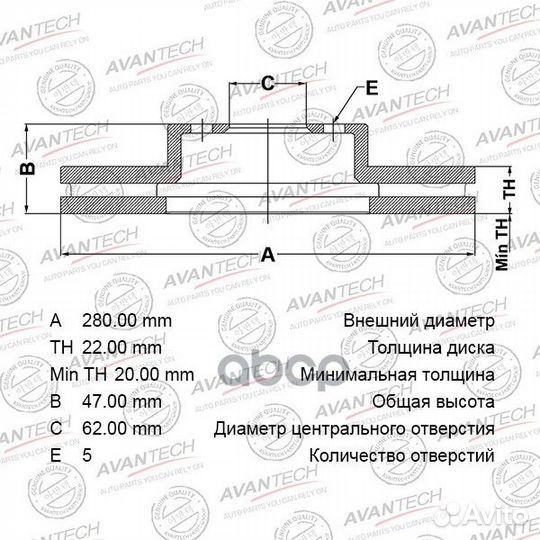Диск тормозной BR0707S avantech