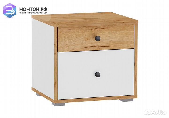 Тумба прикроватная Вуди 13.287 белый премиум / дуб