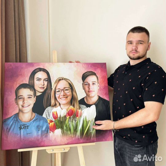 Портрет по фото на холсте портрет по фото