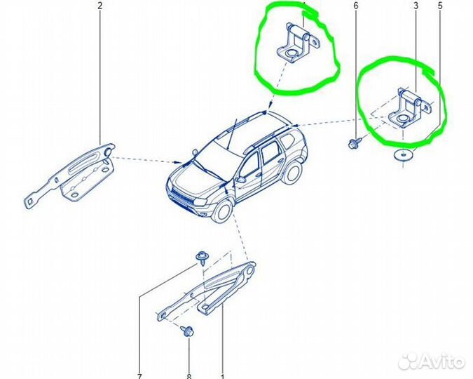 Петля крышки багажника Renault Duster F4R 2014