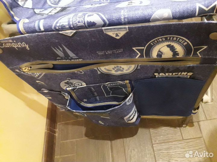Туристический, раскладной стул для рыбалки синий