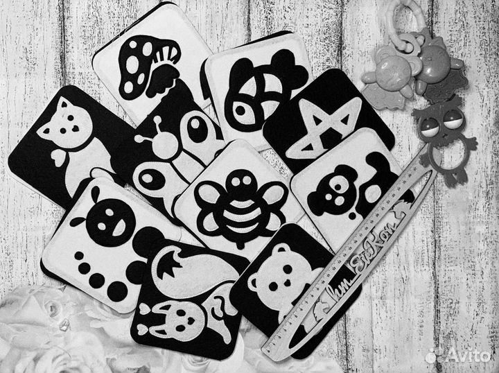 Черно белые карточки