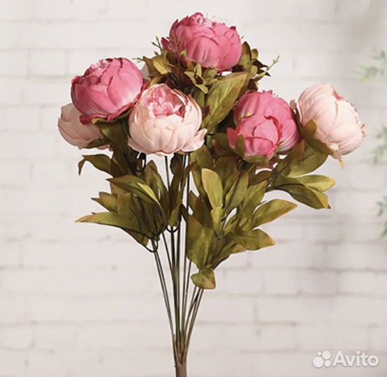 Букет пионов искусственных из шелка