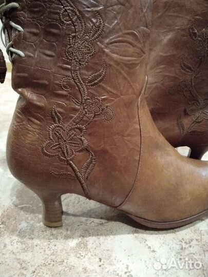 Сапоги 40 размер,демисезонные, натуральная кожа