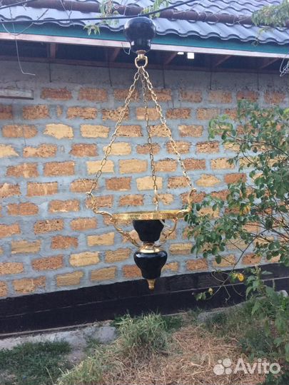 Светильник подвесной стиль лампада винтаж позолота