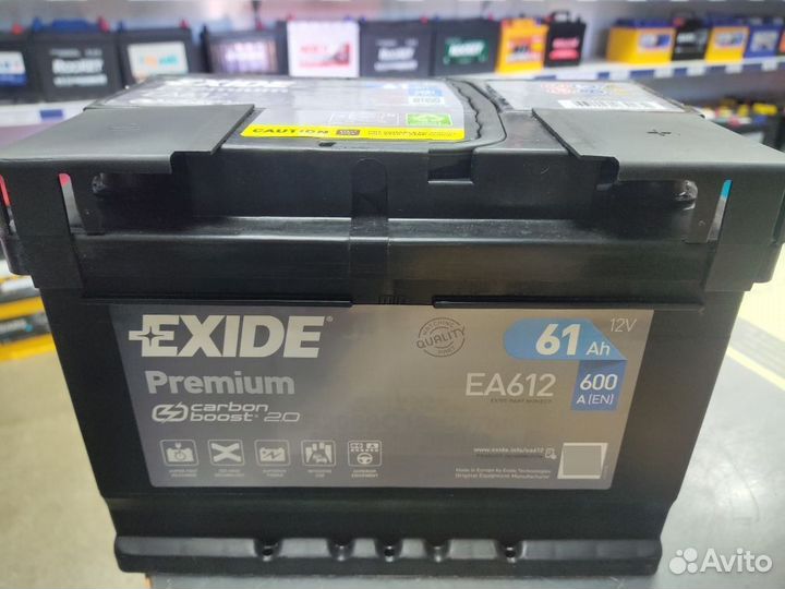 Акб 61Ач Exide Premium обратная полярность, низкий