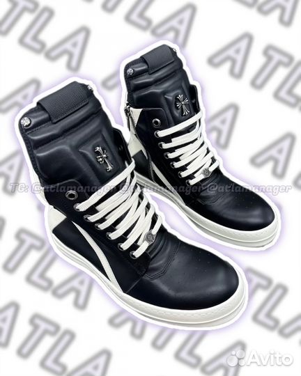 Rick Owens geobasket Chrome Hearts черные