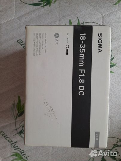 Обьектив sigma 18-35 1.8