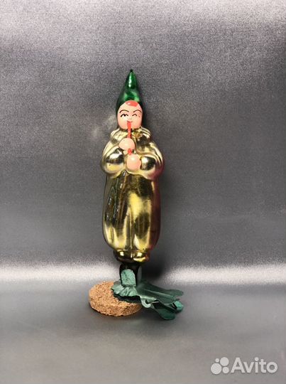 Елочные игрушки СССР на прищепке «Мальчик с дудочк