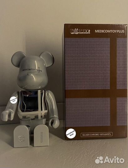 Коллекционная фигурка Bearbrick Silver Chrome 400