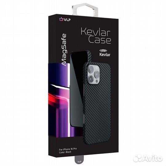 Чехол для iPhone 16 Pro VLP Kevlar Case с MagSafe (Чёрный)