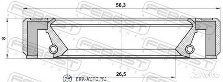 Febest 95GBY28560808R сальник привода 26.5X56.3X8X8