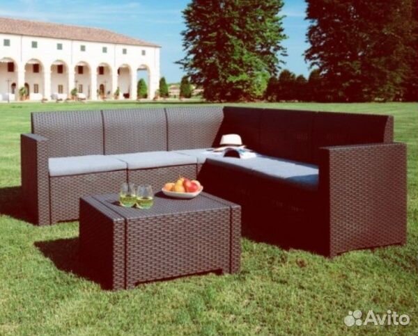 Угловой комплект мебели из ротанга nebraska Corner