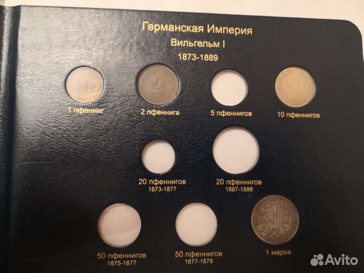 Подборка монет Германии в коллекционное альбоме