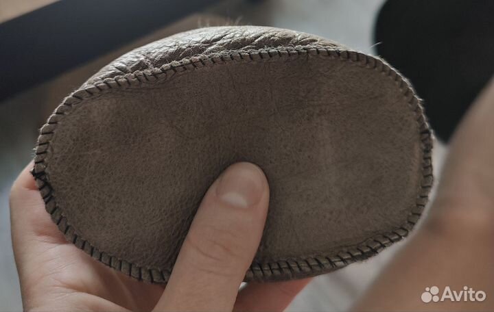 Пинетки коричневые кожа