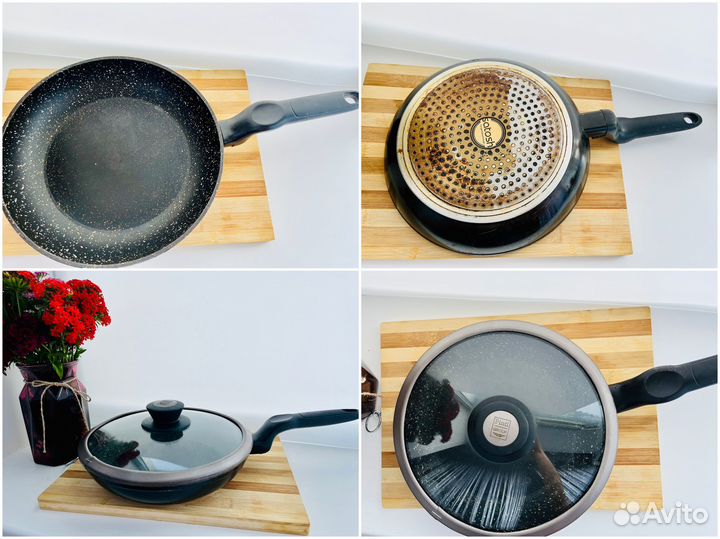 Сковороды с крышкой бу