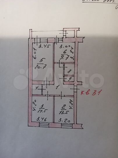 3-к. квартира, 77,2 м², 1/5 эт.