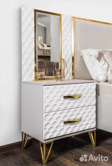 Спальный гарнитур Лара 5-ств 1,8 м белый глянец