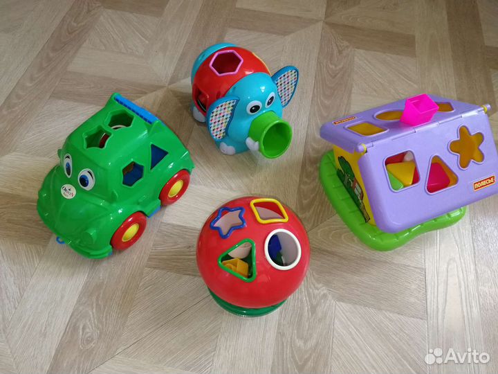 Сортер Домик, Слоник, Машинка, Грибок