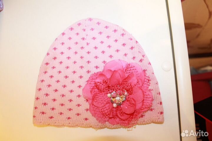 Шапка с цветком 52-54 см