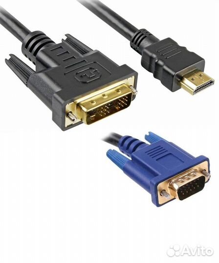 Кабель hdmi VGA DVI, переходник мини микро разные