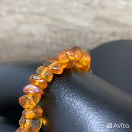 Винтажный Браслет Из Янтарного Камня Ретро