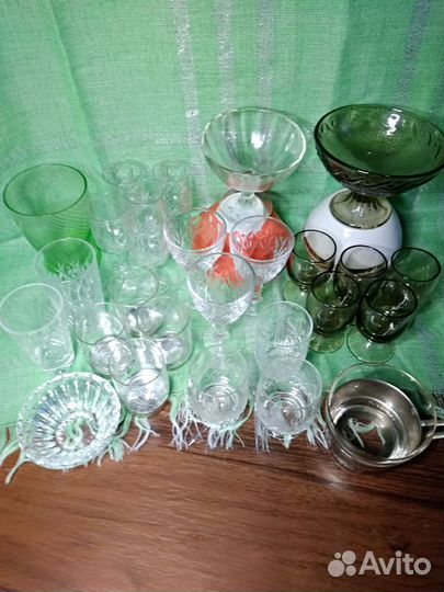 Бокалы фужеры рюмки стопки хрусталь стекло СССР