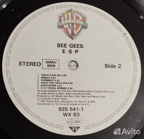 Bee Gees 1987 E.S.P объявление продам