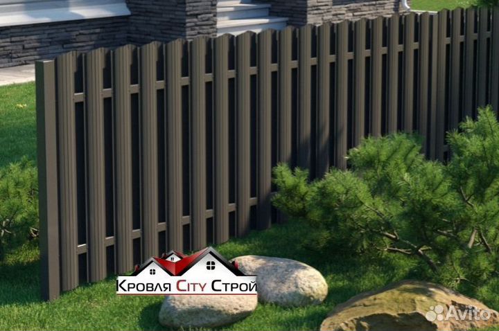 Металлический штакетник для забора