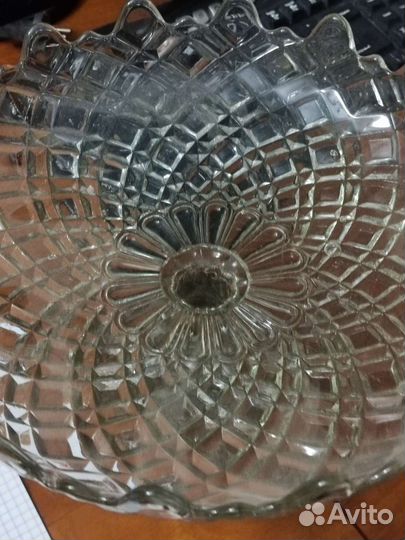 Ваза для фруктов на ножке стекло Мальцев