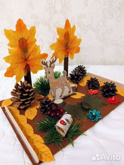 Поделка осенняя оленёнок шишки в детский сад школу