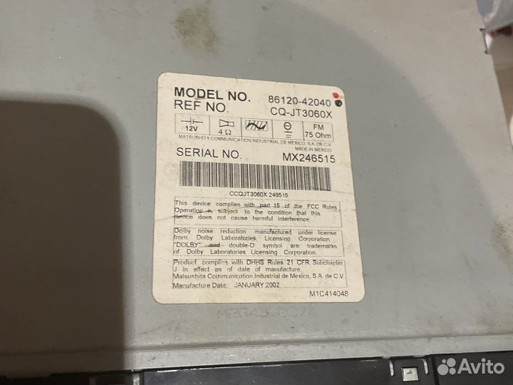 Магнитола от toyota rav 4