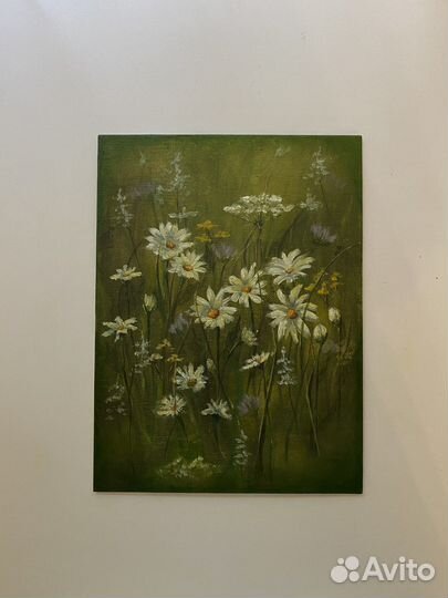 Картина полевые ромашки (масло)