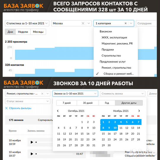 Авитолог / лиды / заявки / Заявки на услуги