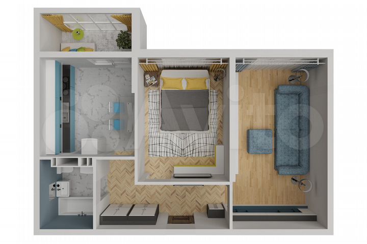 2-к. квартира, 55,5 м², 7/9 эт.