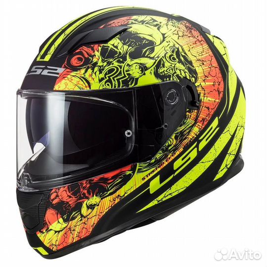 Мотошлем LS2 FF320 stream EVO throne black-yellow
