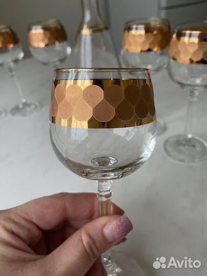 Графин и набор бокалов богемия