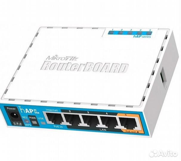 Wi-Fi роутер MikroTik hAP AC lite, белый/синий