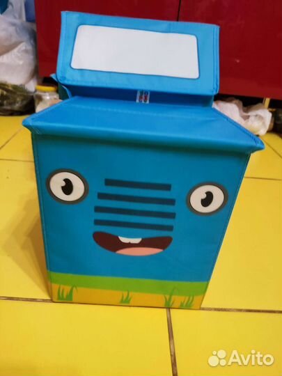 Синий трактор корзина для игрушек