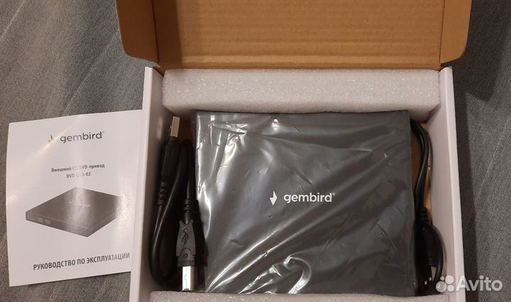 Внешний CD/DVD привод Gembird DVD-USB-02 новый