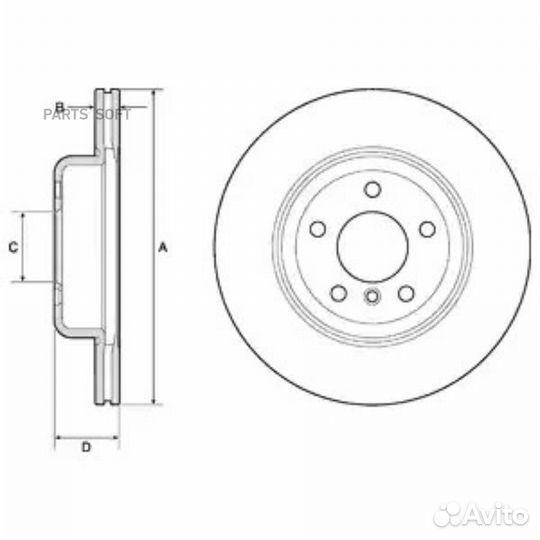 Delphi BG9129C Торм.диск.пер.330x24 5 отв. /с покр