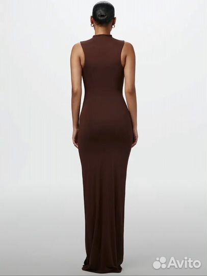 Платье вечернее женское S коричневое