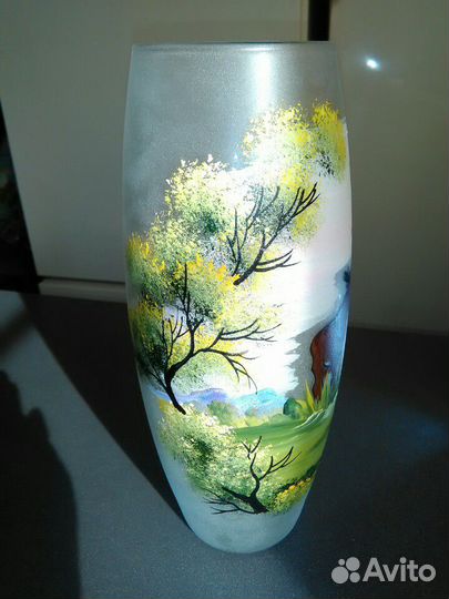 Ваза инкрустированная, ручная роспись