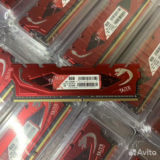 16gb(2x8gb) Jazer DDR4 8gb 3200Mhz XMP Новая