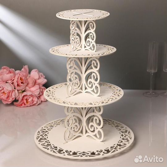 2 шт. Подставка для торта, 4-ярусная, дерево, разб