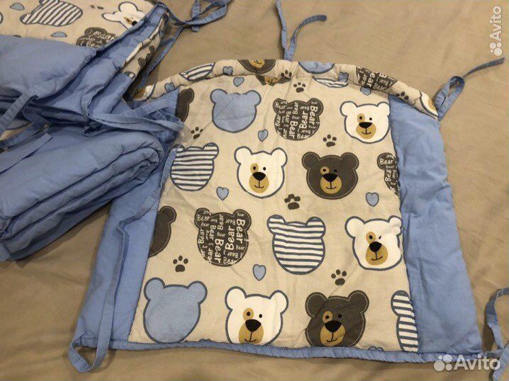 Бортики в кроватку + коврик пазлы и губка